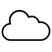 Singular white cloud logo for air